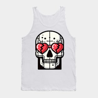 Anti Valentine’s Skull - Broken heart shaped glasses Tank Top